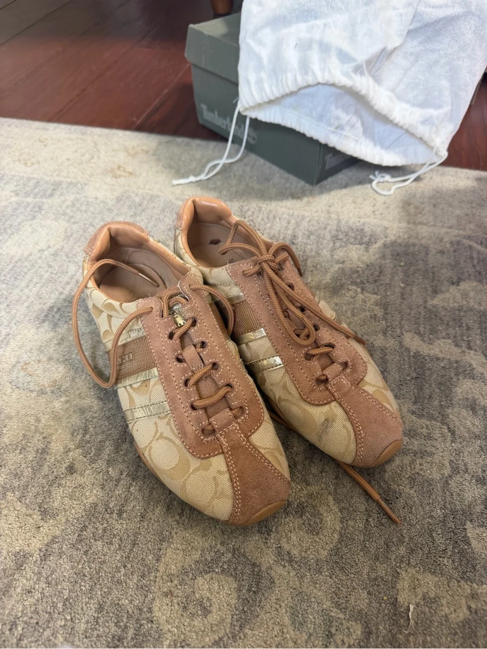 Coach Women’s Beige & Tan Signature Canvas Sneakers